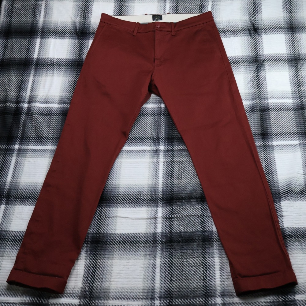 J.Crew 484 Slim Fit Stretch Chinos Burgundy Red Wine Mens Pants 31x30